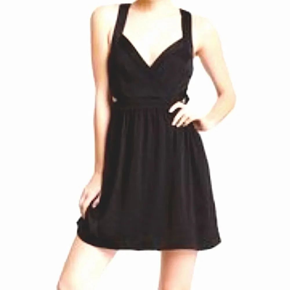 BCBGeneration Black cutout fit flare dress 10